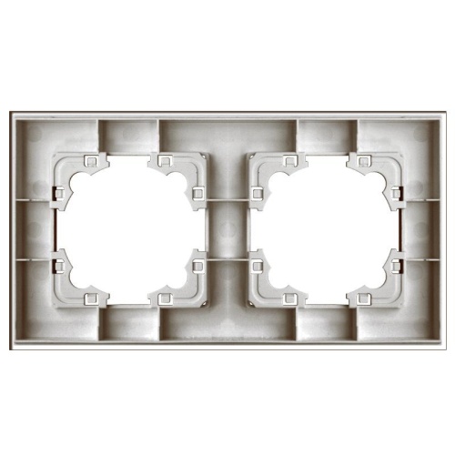 Афина рамка стеклянная двухместная универсальная, серебро (еврослот) | код 2267 | Universal фото 3