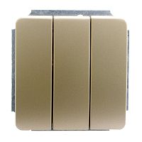 Выключатель трехклавишный в рамку золото | код С1В3-005 | GUSI ELECTRIC