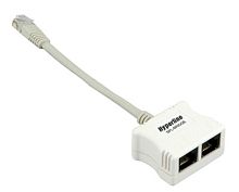 Разветвитель RJ-45 4Pr.T568A/T568B -> 2Pr.10BASE + 2Pr.USOC, Hyperline SPL-YT4-E2-U2 | код 34526 | Hyperline