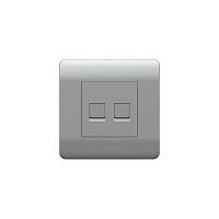 (NEW3-E) Розетка компьютерная 2хRJ45, серебряный | код 431456 | CHINT