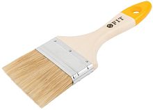 Кисть флейцевая "Стандарт-Плюс" натур. светлая щетина деревянная ручка 3дюйм (75мм) FIT 01047