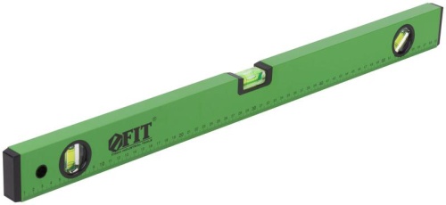 Уровень ''Техно'', 3 глазка, зеленый корпус, фрезерованная рабочая грань, шкала 600 мм | код 18116 | FIT