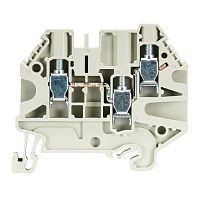 Клемма проходная, 3 точки подключения, тип фиксации провода: винтовой, номинальное сечение: 4 мм кв., 32A, 500V, ширина: 6 мм, цвет: серый, тип монтажа: DIN 35 | код 58.504.5055.0 | Wieland