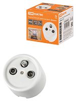 Розетка TV+R+ SAT оконечная белая «Болонь» TDM | код SQ1820-0057 | TDM