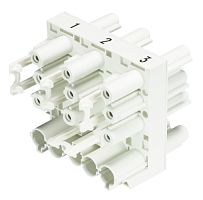 Распределительная коробка 5 полюсов: 1 вход / 1 выход, 3 полюса: 2 входа L1 / 2 входа L2 / 2 входа L3, серия gesis GST18i5, номинальное напряжение: 250V / 400V, номинальный ток: 20А, цвет: белый | код 92.050.0153.0 | Wieland