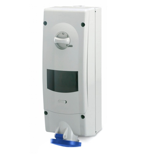 Розетка с механической блокировкой и предустановленным модульным оборудованием. 2P+E, 32А (УЗО 40А+АВ 32А), IP44 | код DIS5673283RM | DKC