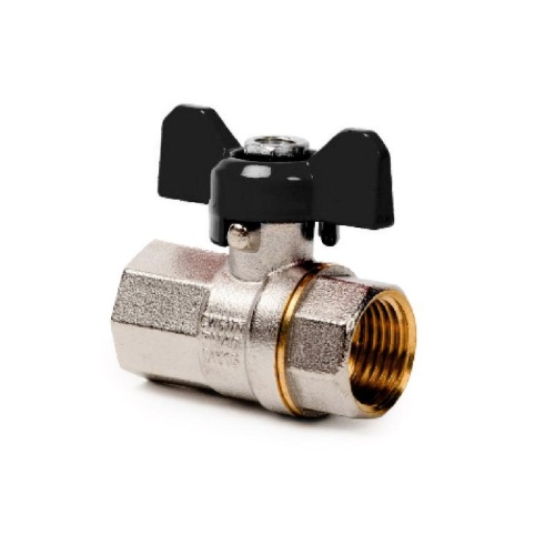 Кран шаровой ручка бабочка латунь внутр./внутр. резьба 1дюйм PN40 никель (инд. упак.) | код 34875 | RTP Кран шаровой ручка бабочка латунь внутр./внутр. резьба 1дюйм PN40 никель (инд. упак.) | код 34875 | RTP