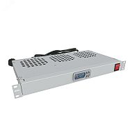 Модуль вентиляторный крепление на 19 1U, 3 элемента, электронный термоконтроллер, цифровой термодатчик, серый RAL 7035 | код NTSS-FAN3/19T | NTSS