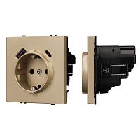 Механизм розетки с USB зарядкой SCT-NOBE-MUAC-SFPL-GD 230В 16А Arlight 054286