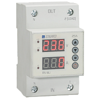 Реле напряжения и тока проходное с индикацией RV-1IU 1Р+N 25A АС 230 В | код RV-1IU20-25 | Engard