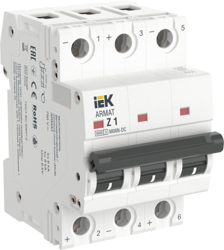 ARMAT Авт. выкл. M06N-DC 3P Z 1А IEK | код AR-M06N-3-Z001DC | IEK