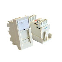 Вставка RJ-45 UTP Cat.5E, 22.5x45 мм со шторкой и маркировкой, белая | код TWT-SIP-RJ45/F-WH | TWT