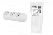 Колодка розеточная 3 гнезда 2П+3 16А 250В белая серии Народная | код SQ1806-0417 | TDM НАРОДНЫЙ