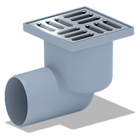 Трап горизонтальный выпуск 50 нержавеющая решетка 10х10см | код TA5102 | АНИ пласт