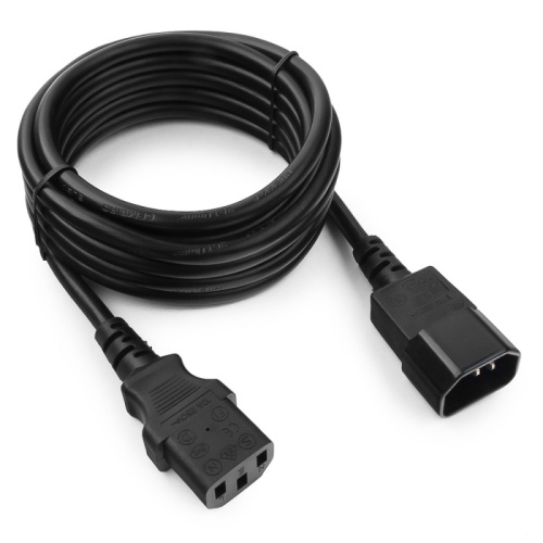 Кабель питания сист.блок-монитор Cablexpert PC-189-1-3M, 3м, C13-C14, 3x1кв.мм., черный, с заземлением | код PC-189-1-3M | Cablexpert
