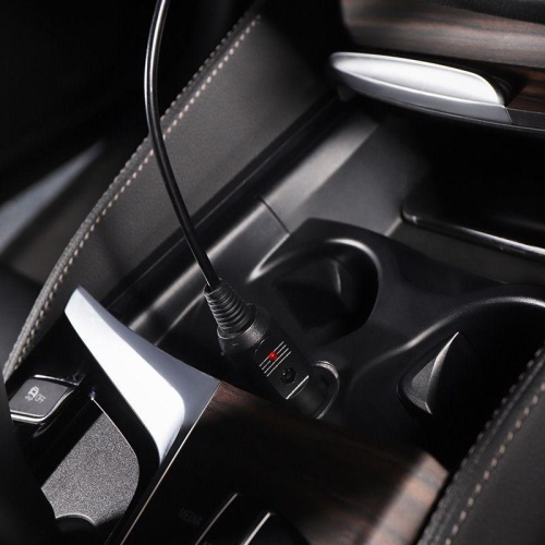 Автозарядка с индикатором, разъем 2.5х5.5, АЗУ, шнур спираль 1.5 м, | код 16-0234 | REXANT фото 2