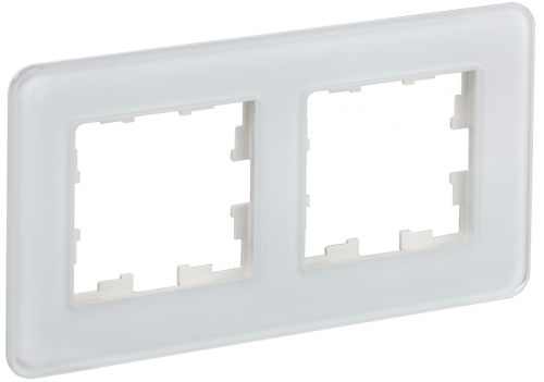 BRITE Рамка 2-мест. РУ-2-2-Бр стекло бел. RE IEK | код BR-M22-G-41-K01 | IEK BRITE Рамка 2-мест. РУ-2-2-Бр стекло бел. RE IEK | код BR-M22-G-41-K01 | IEK