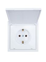 Розетка 1-мест. с/з с крышкой СП ZIMA 16А ПБТ безвинт. зажим бел. LEZARD 704-0288-123BQC