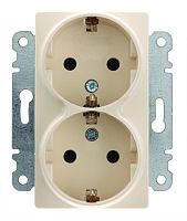 Lillium Розетка двойная с заземлением в рамку бежевая (30010082)