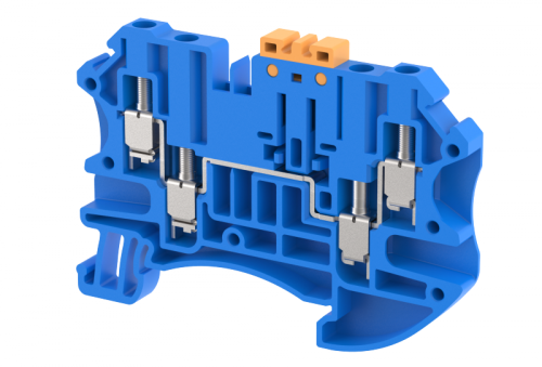 Клемма проходная винтовая 2,5 мм2, на 4 подключения, синяя TQKFT2.5-2x2-BLUE | код 1202060001 | Elmex Клемма проходная винтовая 2,5 мм2, на 4 подключения, синяя TQKFT2.5-2x2-BLUE | код 1202060001 | Elmex