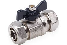 Кран шаровой для металлопластиковых труб 16x16 бабочка | код. 872 | AQUALINK