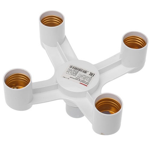 Разветвитель цокольный Е27-4хЕ27 (поворотный цоколь) белый REXANT | код 11-8862 | REXANT