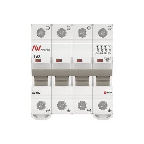 Выключатель автоматический AV-6 DC 4P 63A (L) 6kA EKF AVERES | код mcb6-DC-4-63L-av | EKF фото 5