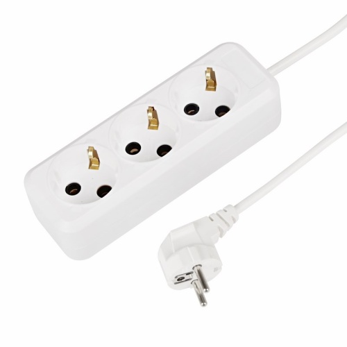 Удлинитель 3 гнезда 5 м 3х1.0 мм кв с/з белый REXANT (Сделано в России) | код 11-2301 | REXANT