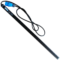 Блок розеток вертикальный, 1-фазный с автоматом, A/V-метр, 16A / 250V, 20xC19, шнур 3.0 м, разъем IEC309 | код TWT-PDVI-20C9-I9 | TWT