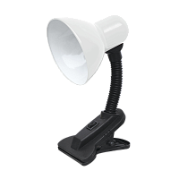 Светильник настольный под лампу СНП-01Б на прищепке 40Вт E27 БЕЛЫЙ (мягкая упаковка) IN HOME | код 4690612012407 | IN HOME