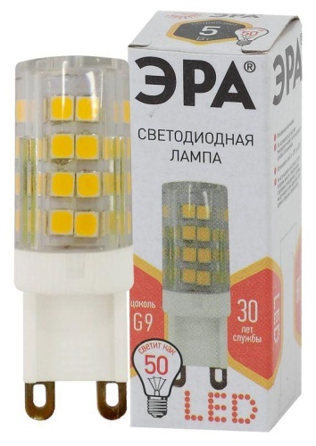 Лампа светодиодная JCD-5w-220V-corn ceramics-827-G9 400лм | Код. Б0027863 | ЭРА