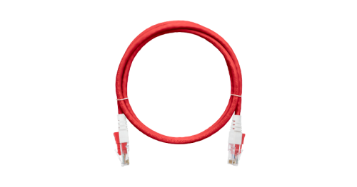 Шнур коммутационный NIKOMAX с замком U/UTP 4 пары, Кат.6 (Класс Е), 250МГц, 2хRJ45/8P8C, T568B, многожильный, BC (чистая медь), 24AWG (7х0,195мм), LSZH нг(А)-HFLTx, красный, 0,5м | код NMC-PC4UE55B-005-CS-RD | NIKOMAX