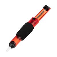 Вакуумный экстрактор припоя (оловоотсос), пластик, прозрачно-красный REXANT | код 12-0204 | REXANT