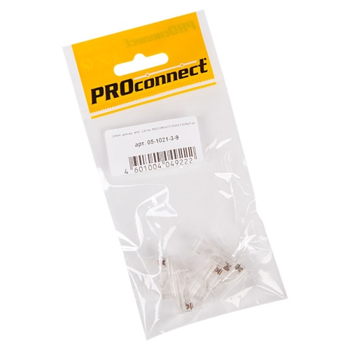 PROconnect Разъем RJ-45(8P8C) под витую пару, UTP, категория 5e (15 µ / 15 микродюймов), пакет, 5шт. | код 05-1021-3-9 | PROCONNECT