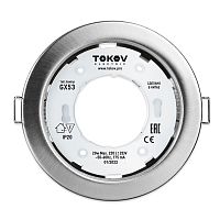 Светильник GX 53-MCH-1 106х48мм матов. хром металл+пластик | код TOK-GX53-MCH-1 | TOKOV ELECTRIC