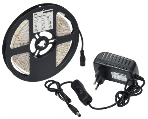 Комплект DIY (2835W60-4,8-IP65-12В 5м + др. + выкл.) IEK | код LSR1-2-060-65-1-05-S1 | IEK Комплект DIY (2835W60-4,8-IP65-12В 5м + др. + выкл.) IEK | код LSR1-2-060-65-1-05-S1 | IEK