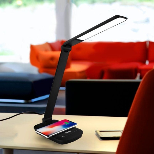 Светильник настольный KD-825 C02 LED 16Вт 230В 380лм 4500К рег. ярк. беспров. заряд. черн. Camelion 14162 фото 3