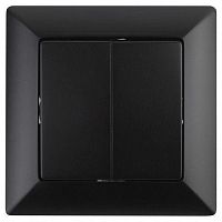 Выключатель Intro Solo 4-104-05 двухклавишный 10А-250В, IP20, СУ, антрацит | код Б0053589 | ЭРА