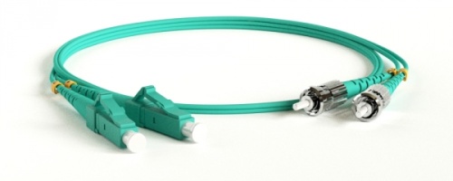 Патч-корд волоконно-оптический (шнур) MM 50/125(OM3) LC-ST duplex LSZH 3 м, Hyperline FC-D2-503-LC/PR-ST/PR-H-3M-LSZH-AQ | код 247707 | Hyperline