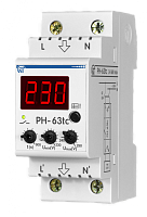 Реле напряжения РН-63tc - 63А – 220В DIN – рейка для защиты техники во всей квартире 2 DIN, журнал аварий, температурная защита | код 3425600063tс | Новатек-Электро