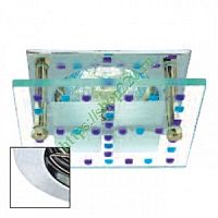 Светильник декоративный потолочный Amber 51 5 05 HR51, литой квадратный с цветным накладным стеклом, хром Comtech | код CH917014 | COMTECH