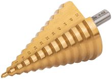 Сверло ступенчатое HSS по металлу, 13 ступеней 4-8-12-16-20-24-28-32-36-40-44-48-52 мм | код 36387М | FIT