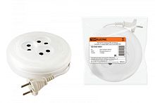 Удлинитель-рулетка УХ6-103 белая 5 метров, 3 гнезда, ШВВП 2х0,75 6А/250В TDM | код SQ1303-0501 | TDM