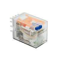 Реле миниатюрное промышленное общего назначения, 4CO, ком. ток 6А, AgSnO?, напряжение 110V DC, опция: тест-кнопка+светодиод+защитный диод | код IR-110DC-4CO-D | DKC