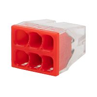 Экспресс-клемма REXANT СМК 2273-206, 6-проводная 0.5-2.5 мм?, прозрачная (100 шт./уп.) | код 07-3209 | REXANT