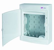 Щит пласт. наружн. исп. ECT24PO MEDIA (4xRJ, розетка 230В, белая дверца) | код 001101301 | ETI