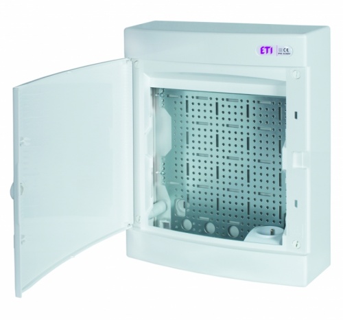 Щит пласт. наружн. исп. ECT24PO MEDIA (4xRJ, розетка 230В, белая дверца) | код 001101301 | ETI