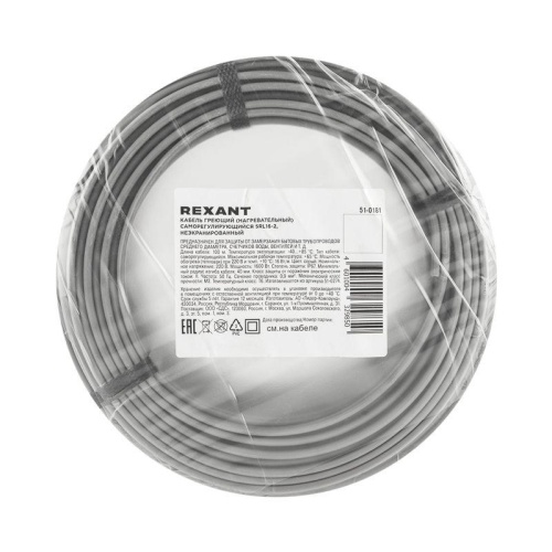 Кабель нагревательный саморегулирующийся SRL16-2, 16Вт/м, 100м | код 51-0181 | REXANT фото 4