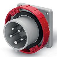 Разъем пром. силовой CEE встраиваемый, штекер, 16A, 3P+N+E 6h, 346_415VAC 50/60Hz, уст. 75x75mm, IP66/IP67/IP69, серия OPTIMA | код 248.1697 | Scame