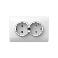 (NEW3-E) Розетка с/з со шторками двойная, 16А, белый | код 431541 | CHINT